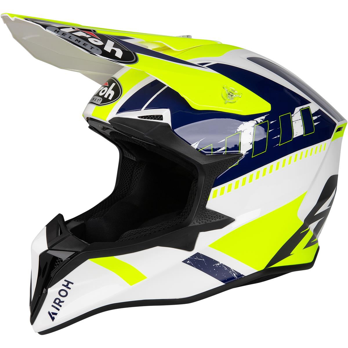 Airoh Motocross-Helm Wraap Feel - Gelb/Blau Gloss