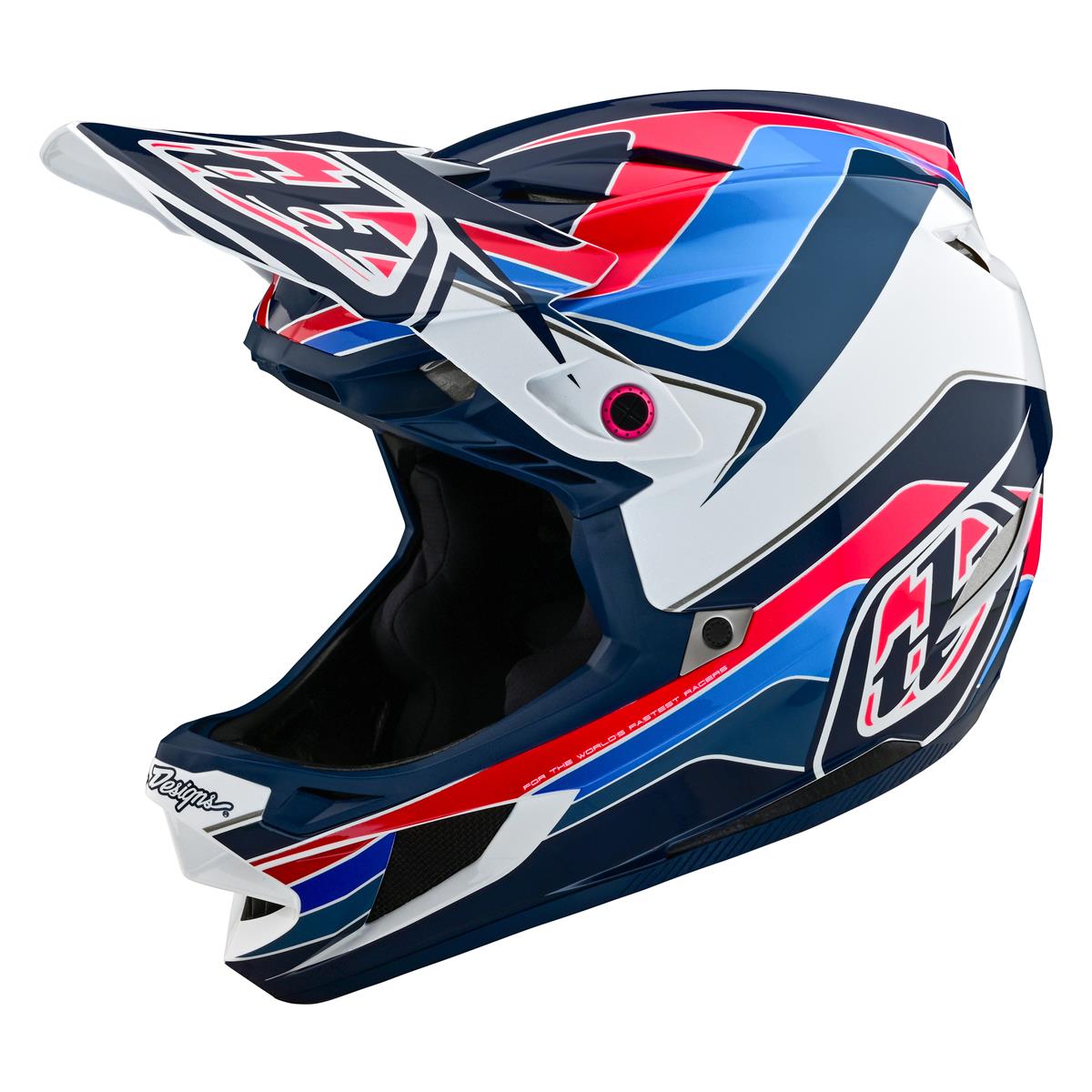 Troy Lee Designs Downhill MTB Helmet D4 Polyacrylite Block - Blue/White