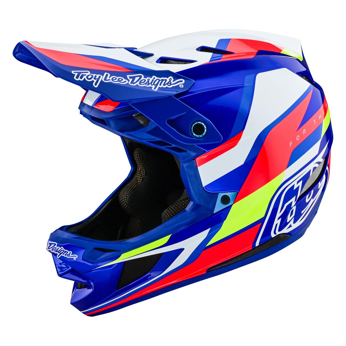 Troy Lee Designs Downhill MTB-Helm D4 Composite MIPS Omega - Weiß/Blau