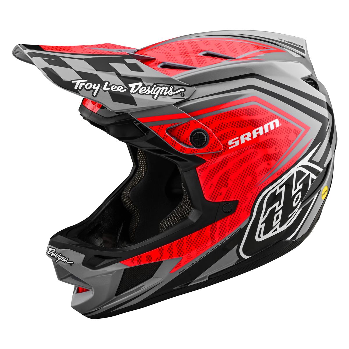 Troy Lee Designs Downhill MTB Helmet D4 Carbon MIPS Sram - Red/Black