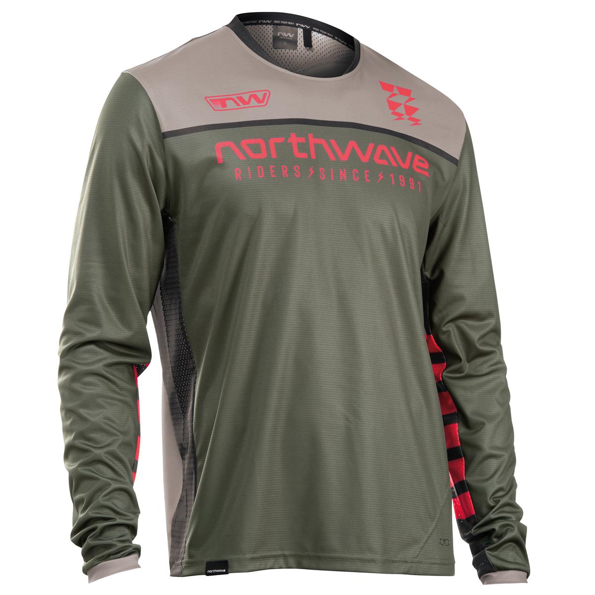 Northwave MTB Jersey Long Sleeve Edge 2 Forest Green/Sand