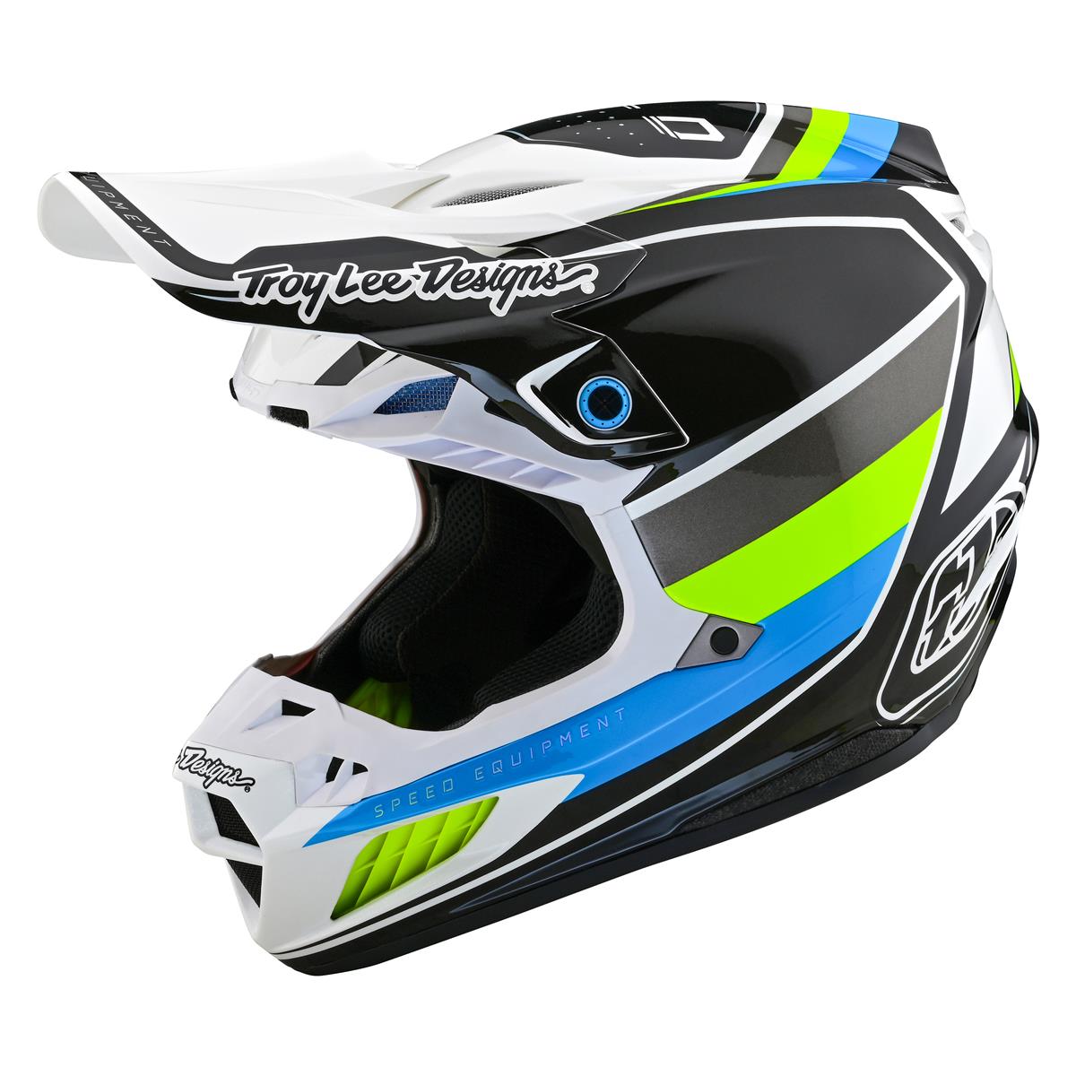 Troy Lee Designs Motocross-Helm SE5 Composite MIPS Reverb - Weiß/Blau