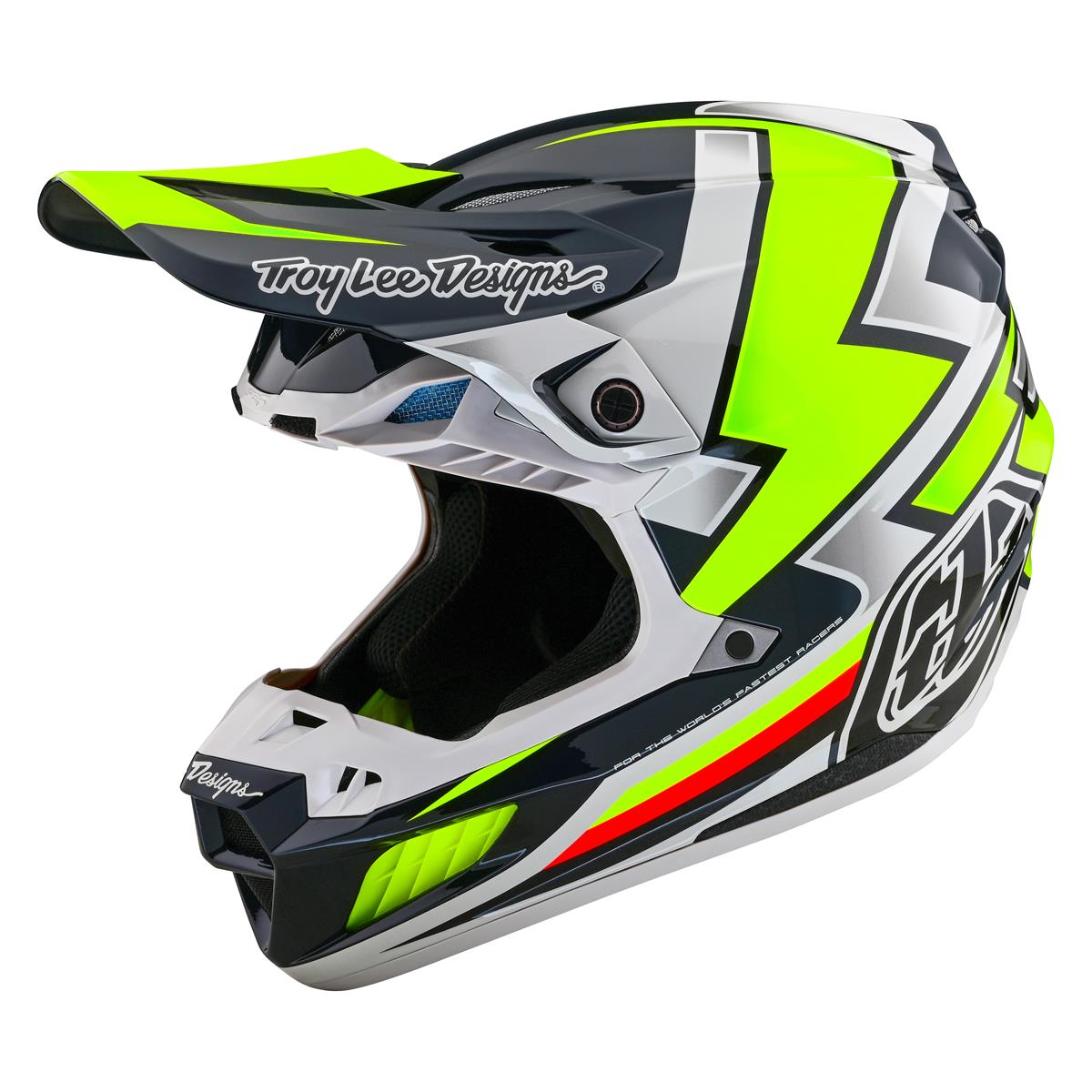 Troy Lee Designs Motocross-Helm SE5 Composite MIPS Ever - Grau/Gelb