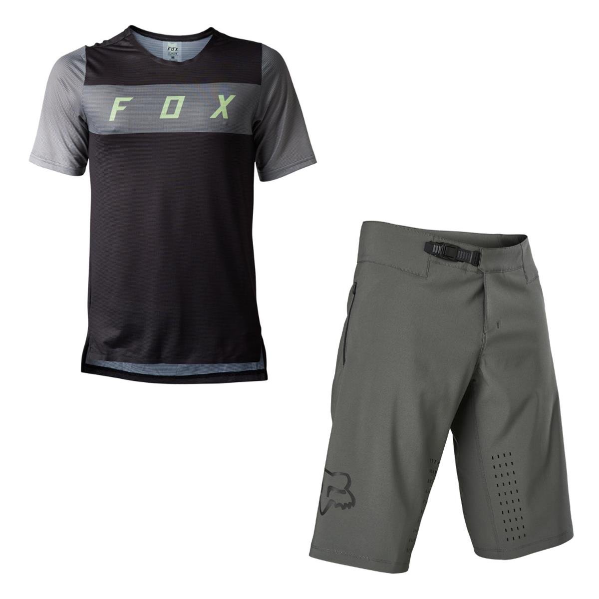 FOX MTB Gear Kit Flexair / Defend Set: 2 pieces, Arcadia - Black/Dark Shadow