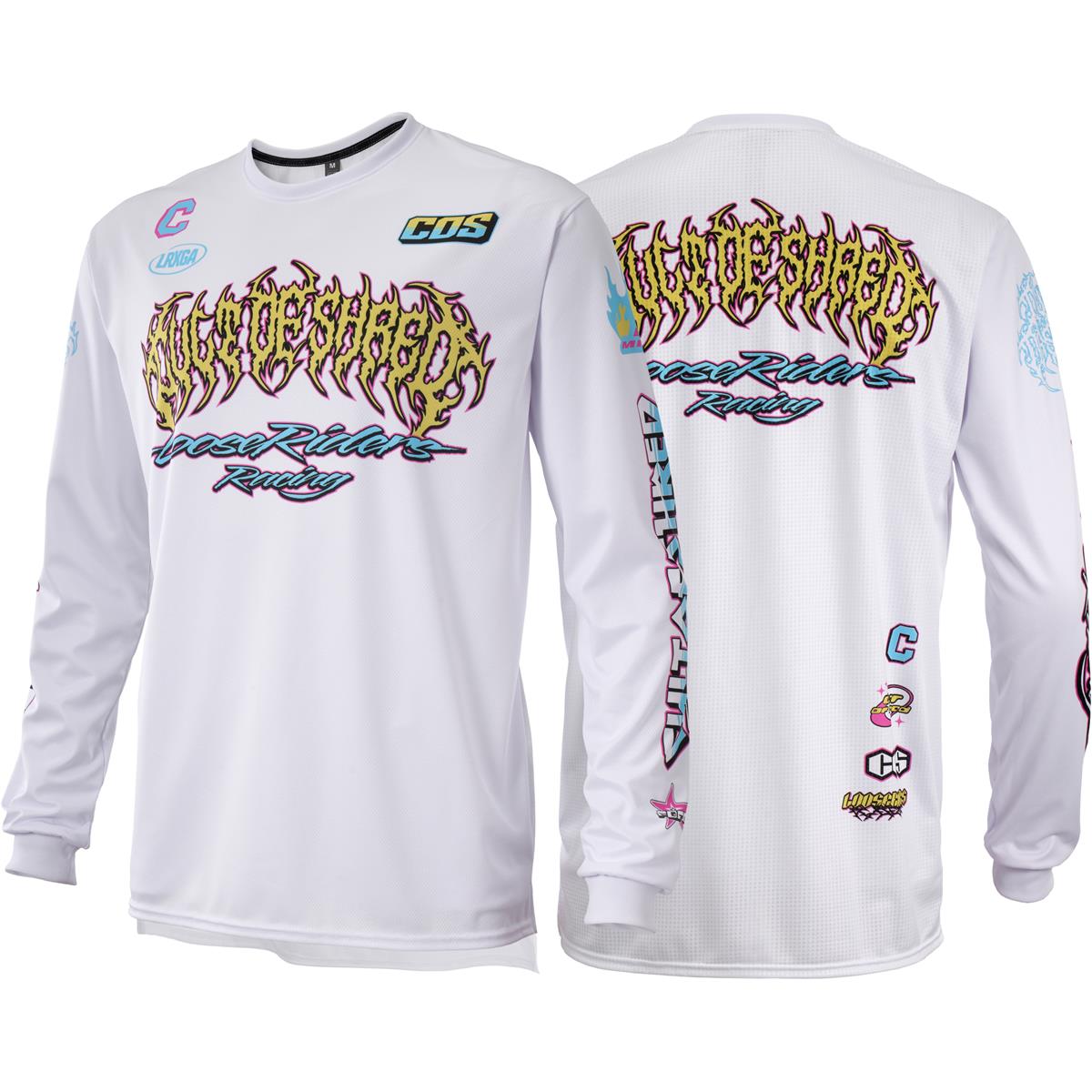 Loose Riders MTB Jersey Long Sleeve Cult of Shred LR Racing - White