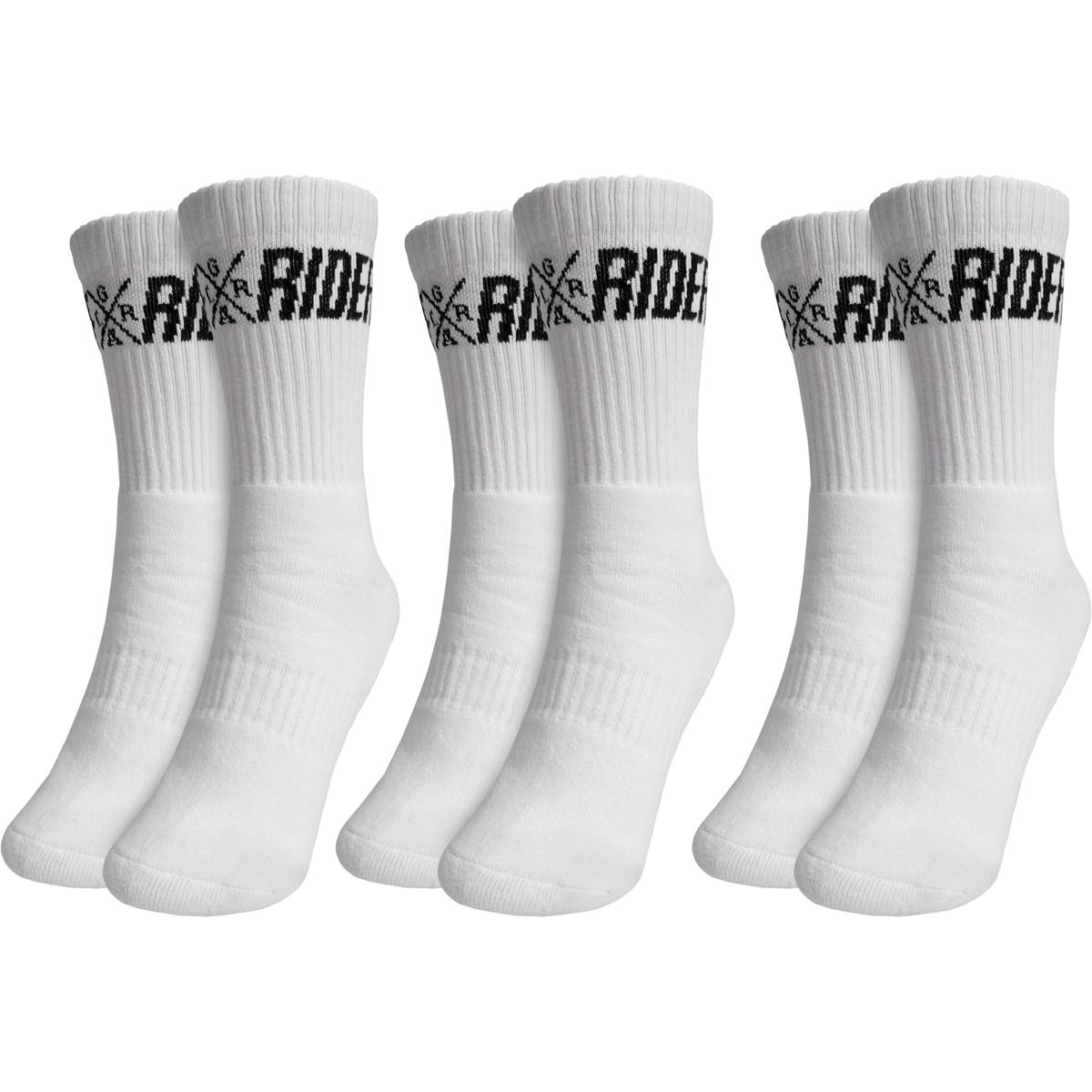 Loose Riders MTB Socks  Pack of 3 - Classic White