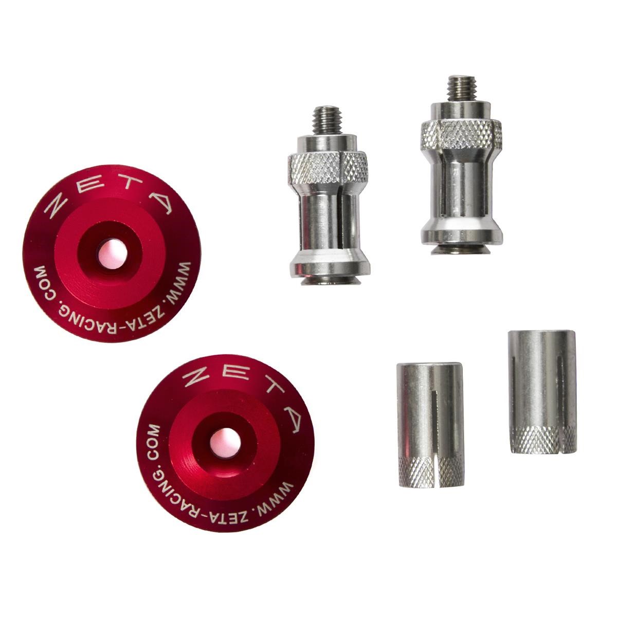 Zeta Handlebar End Plugs  35 mm, Red