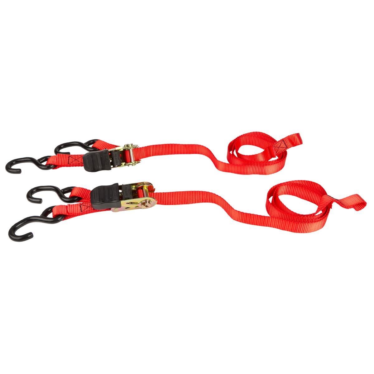 DRC Sangles  with Hooks and Ratchet, 2 Pieces, Red
