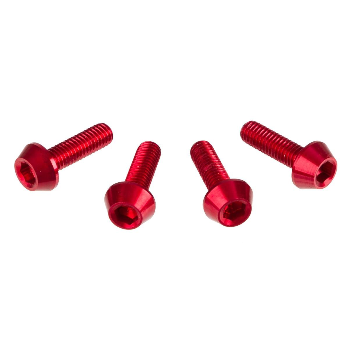 DRC Inner Hex Bolts  M6 x 20 mm, Red, Pack of 4