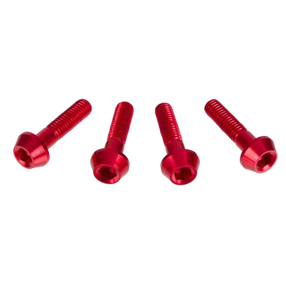 DRC Inner Hex Bolts  M6 x 25 mm, Red, Pack of 4