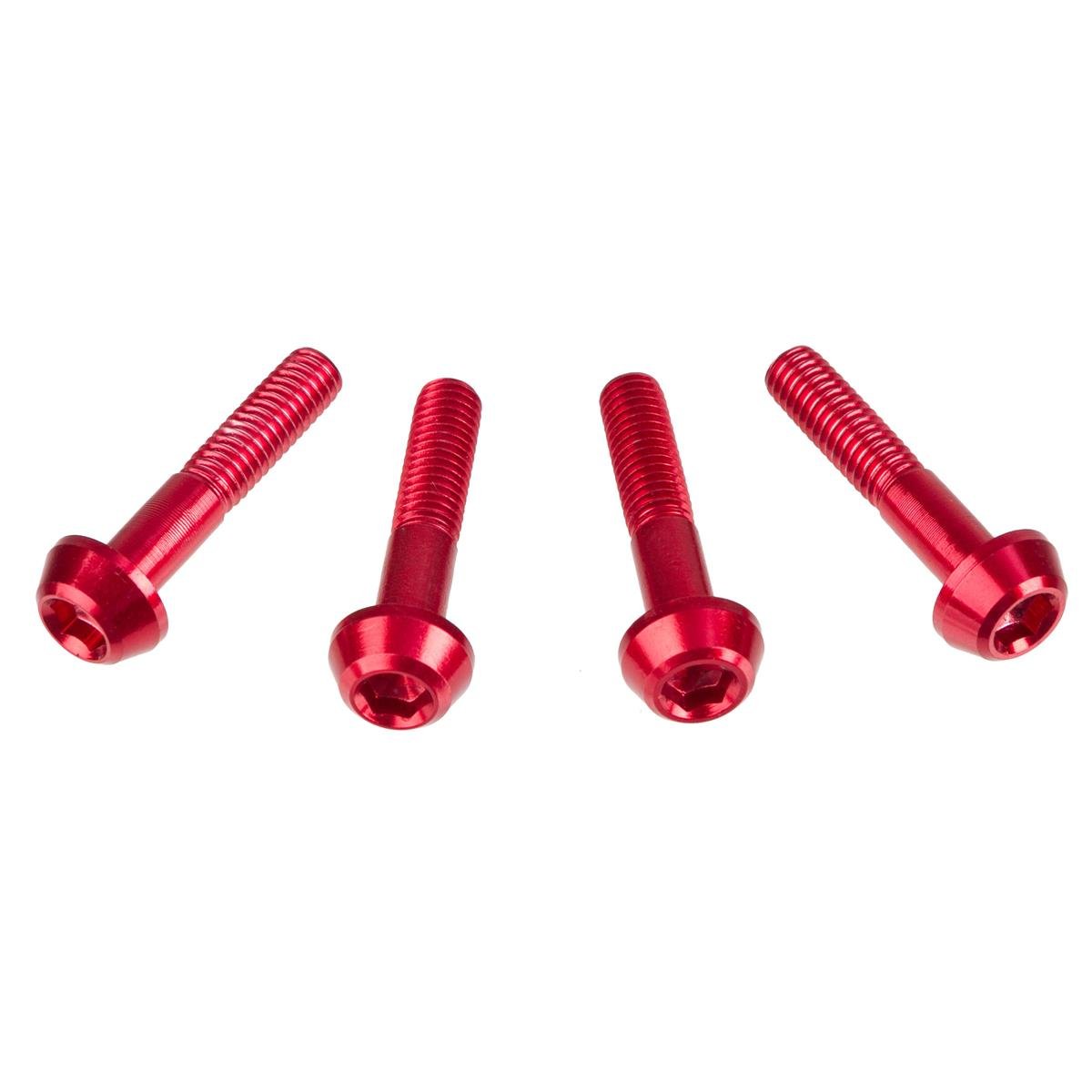DRC Inner Hex Bolts  M6 x 30 mm, Red, Pack of 4