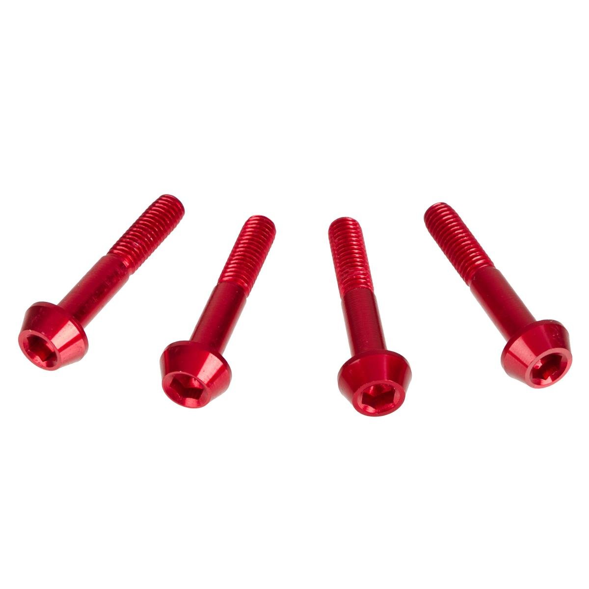 DRC Inner Hex Bolts  M6 x 35 mm, Red, Pack of 4