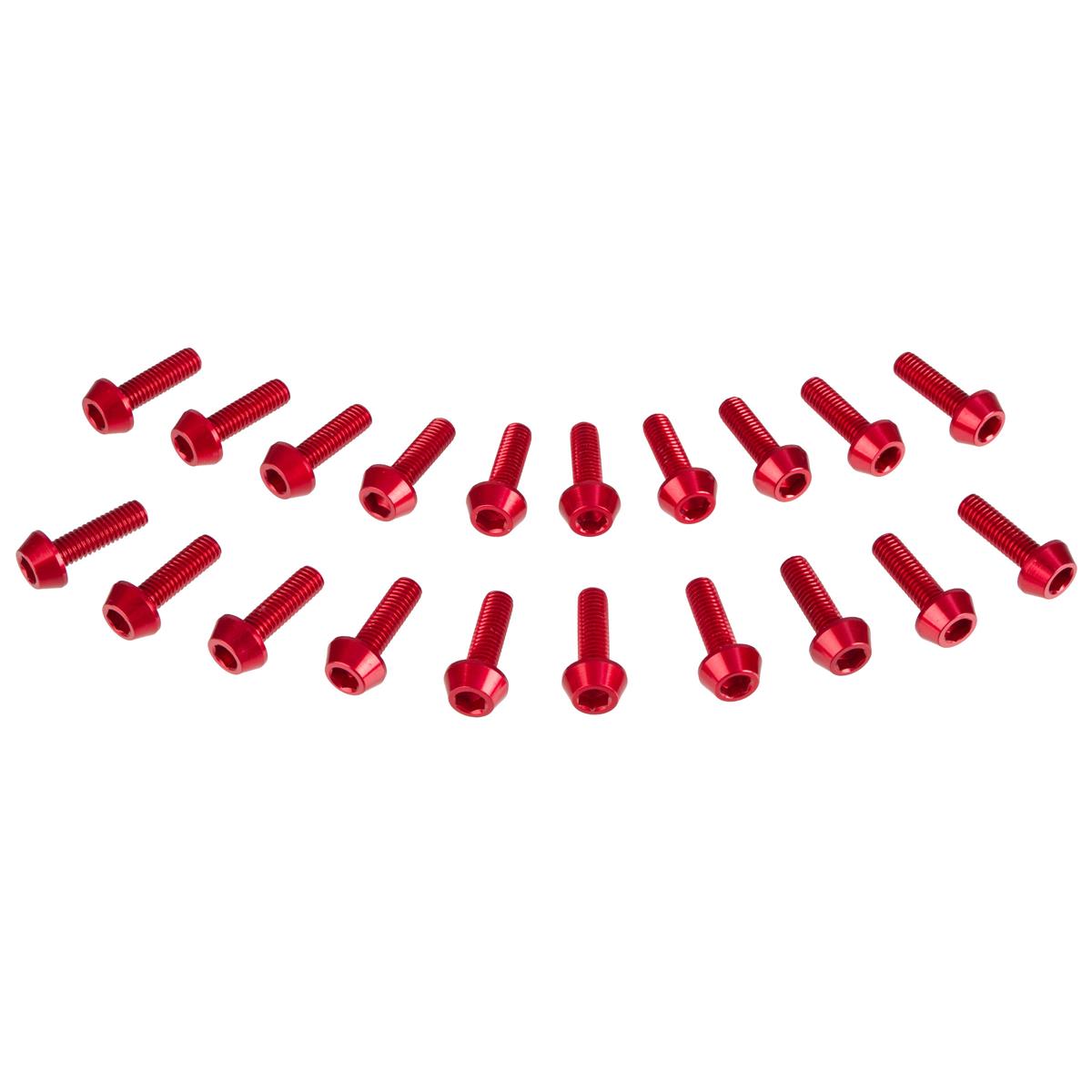 DRC Inner Hex Bolts  M6 x 20 mm, Red, 20 Pack