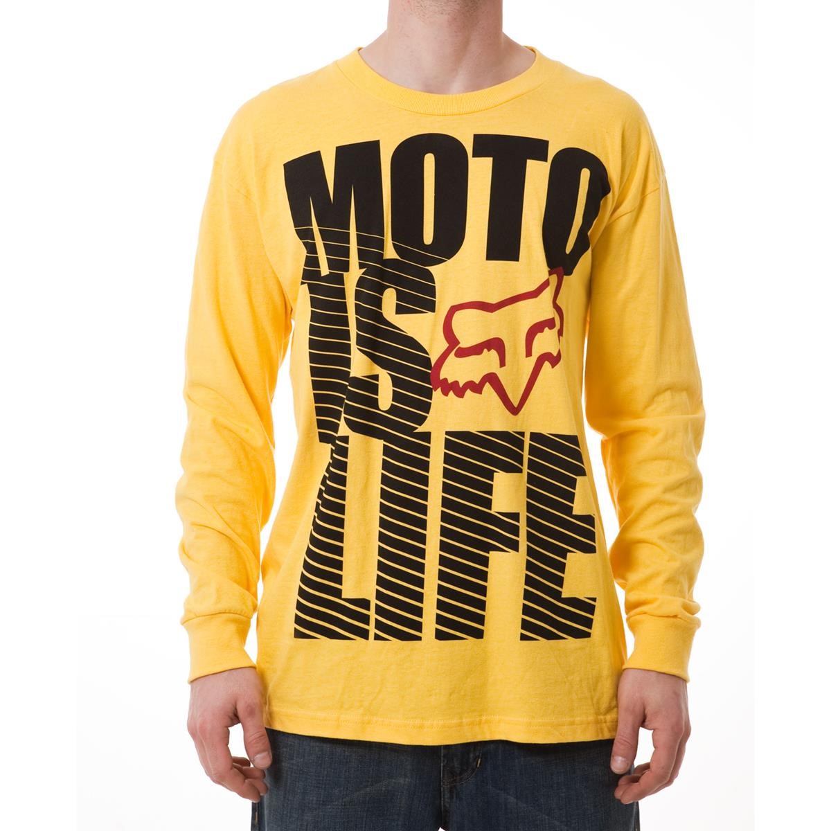 Freizeit/Streetwear Bekleidung-Pullover/Longsleeves - Fox Langarmshirt Moto Is Life Yellow