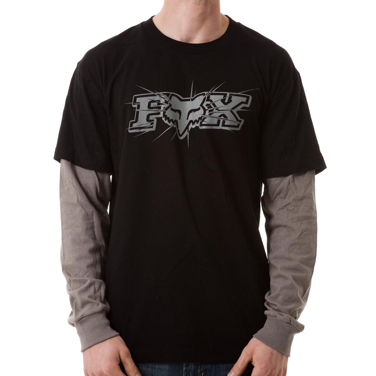 Freizeit/Streetwear Bekleidung-Pullover/Longsleeves - Fox 2Fer Langarmshirt Tempered Black