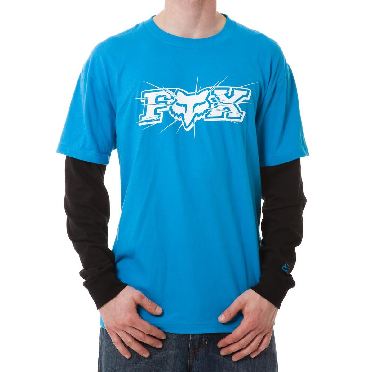 Freizeit/Streetwear Bekleidung-Pullover/Longsleeves - Fox 2Fer Langarmshirt Tempered Electric Blue