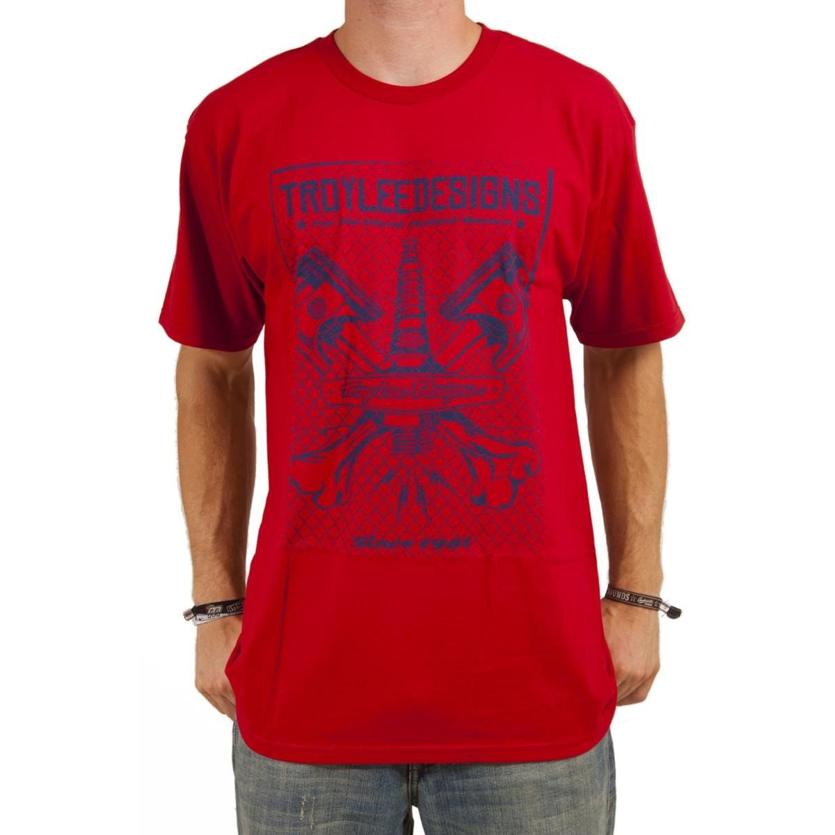 Freizeit/Streetwear Bekleidung-T-Shirts/Polos - Troy Lee Designs T-Shirt On The Fence Red
