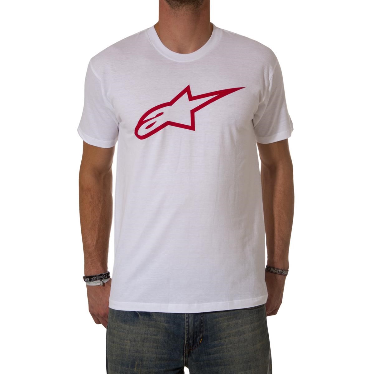 Freizeit/Streetwear Bekleidung-T-Shirts/Polos - Alpinestars T-Shirt Alpinestars Logo White/Red