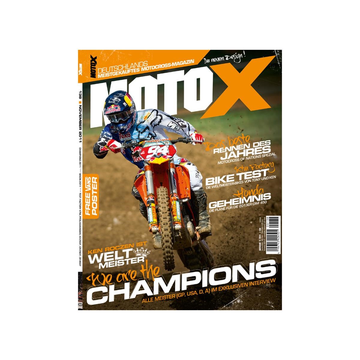 Lebensmittel/Fanartikel/Medien-Zeitschriften/Magazine/Kalender - Magazin MotoX Ausgabe 11/2011