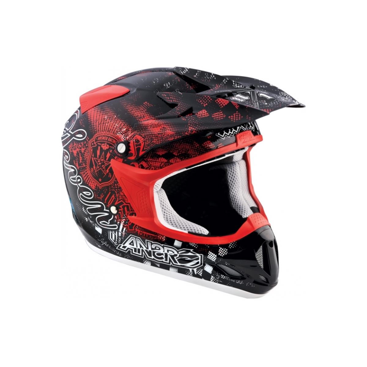 Motocross/MTB Schutzbekleidung-MX Helme - Answer Racing Helm Alpha Seven Comet - Blue/Red/Black