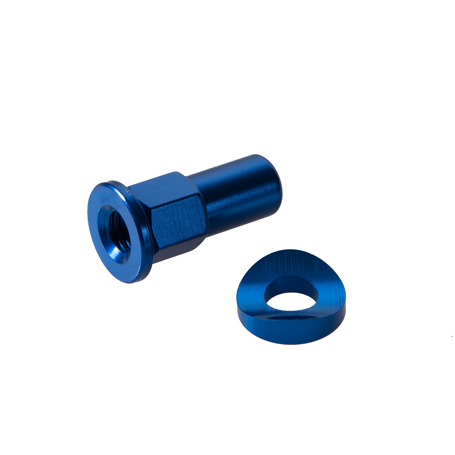 ZAP Rim lock nut  with spacer, blue, Aluminium