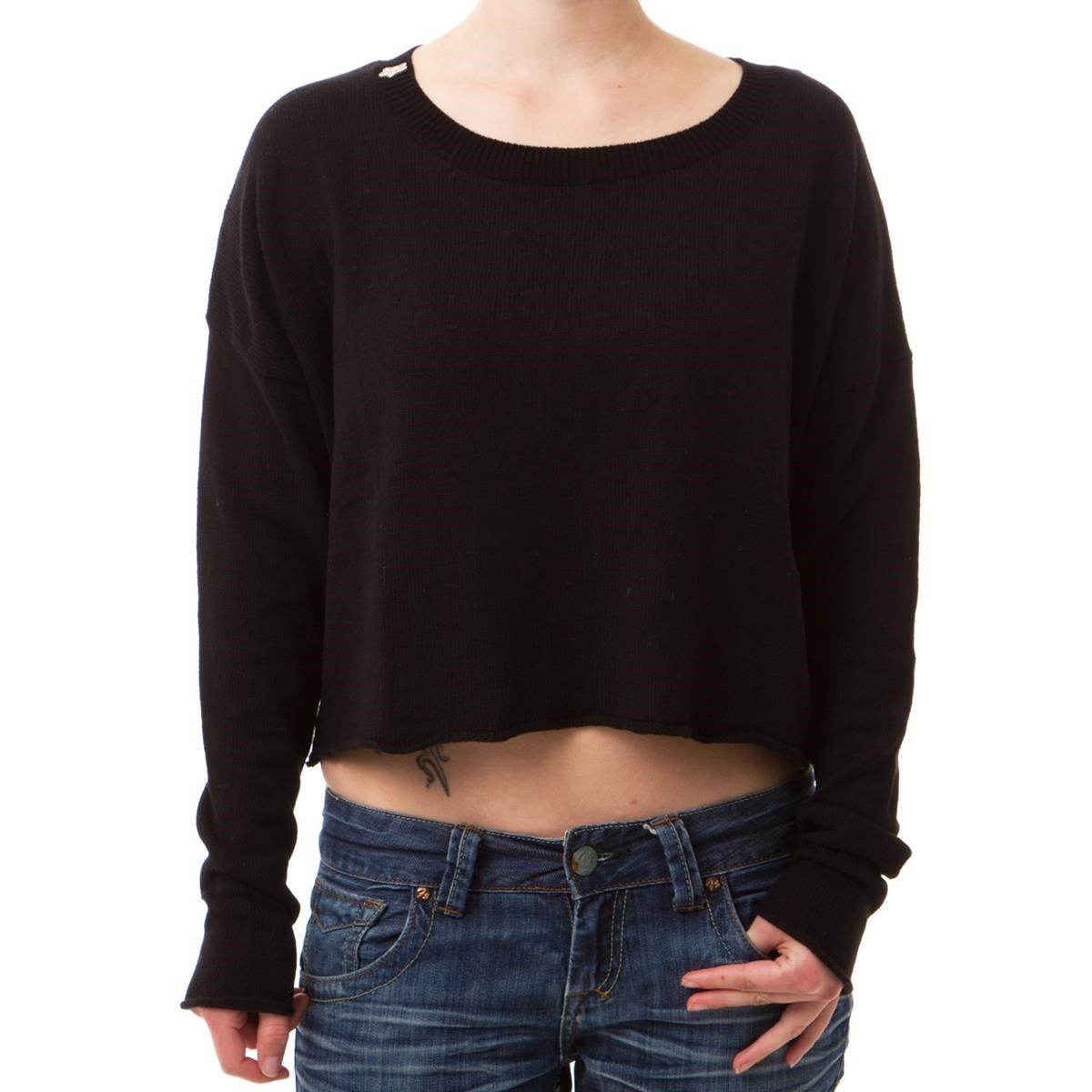 Freizeit/Streetwear Bekleidung-Pullover/Longsleeves - Fox Girls Crop Pullover Wild Weekend Black
