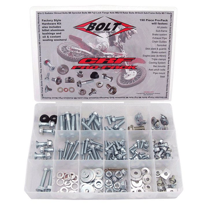 Bolt Kit de Vis Pro-Pack 210 pieces, Honda CR 125/250/500 00-, CR-F 150/250/450 00-