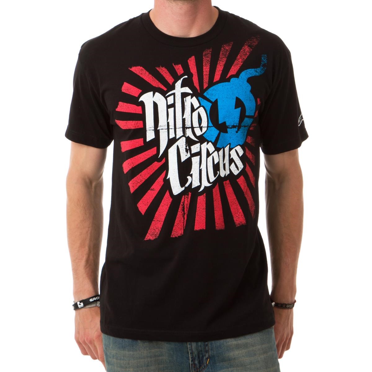 Freizeit/Streetwear Bekleidung-T-Shirts/Polos - Alpinestars T-Shirt Nitro Circus Rising Fun Black
