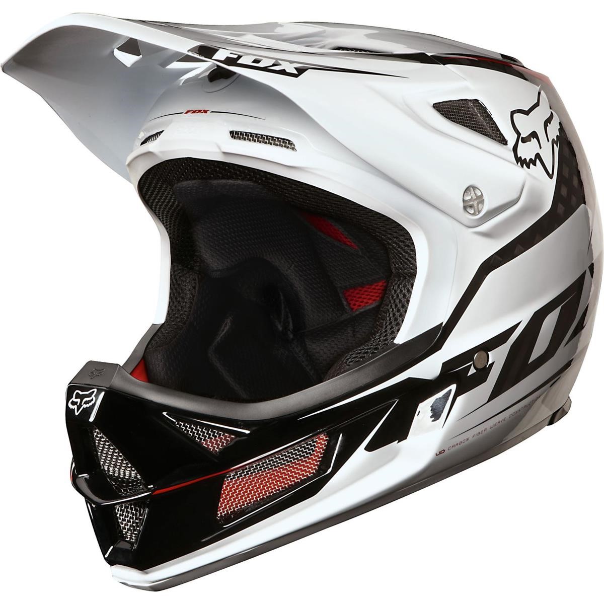 Fox Downhill-Helm Rampage Pro Carbon Weiß