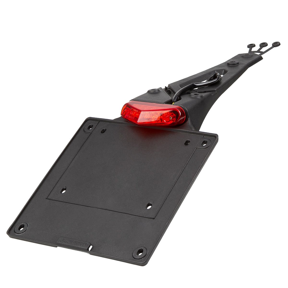 Acerbis License Plate Holder LED Incl. Taillight, 45 Degrees Tilt, Black