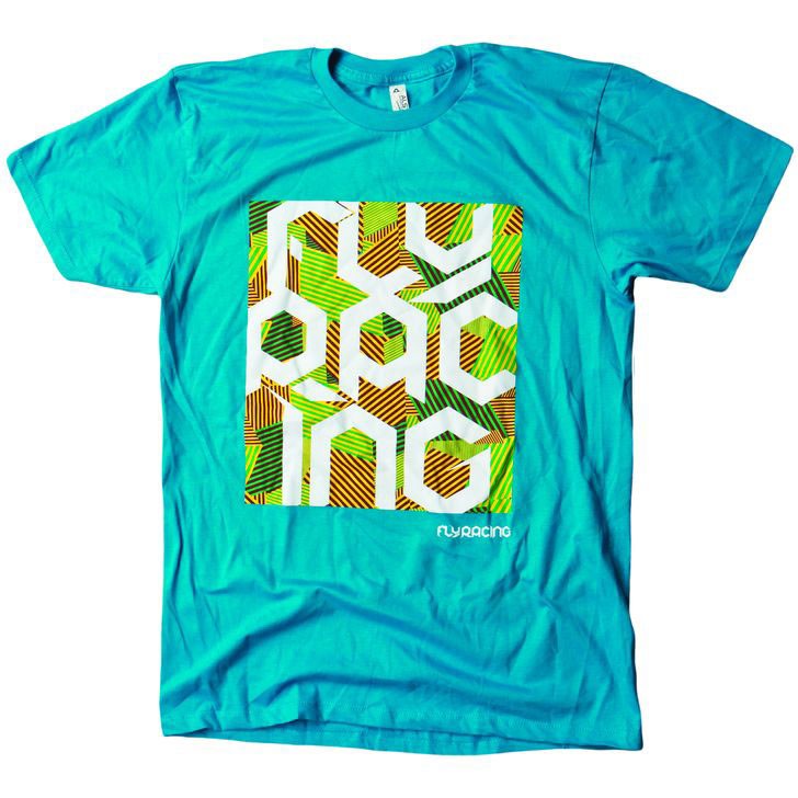 Fly Racing T-Shirt Block Party Turquoise