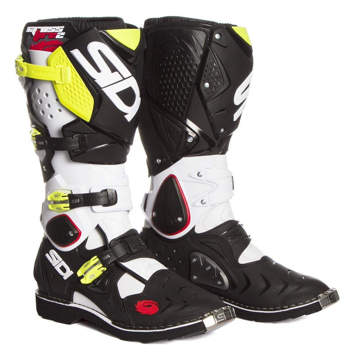 Sidi MX Boots Crossfire 2 White/Black/Yellow Fluo