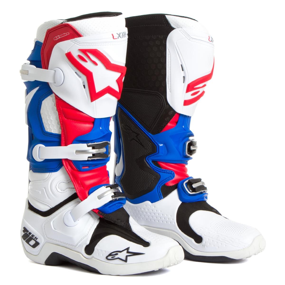 Alpinestars MX Boots Tech 10 White/Blue/Red