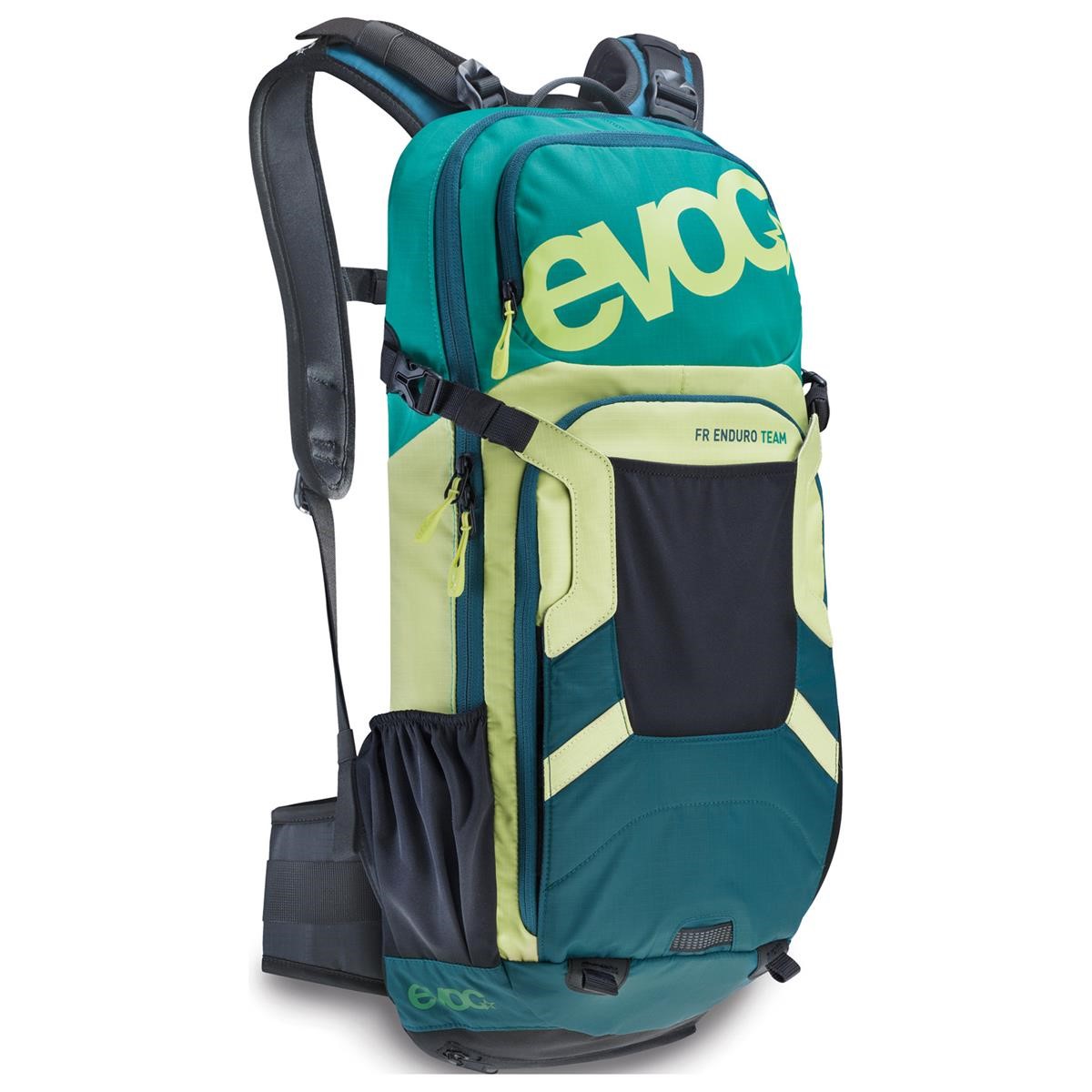 Evoc Protector Backpack with Hydration System Compartment FR Enduro Team - Green/Lime/Petrol, 16 Liter