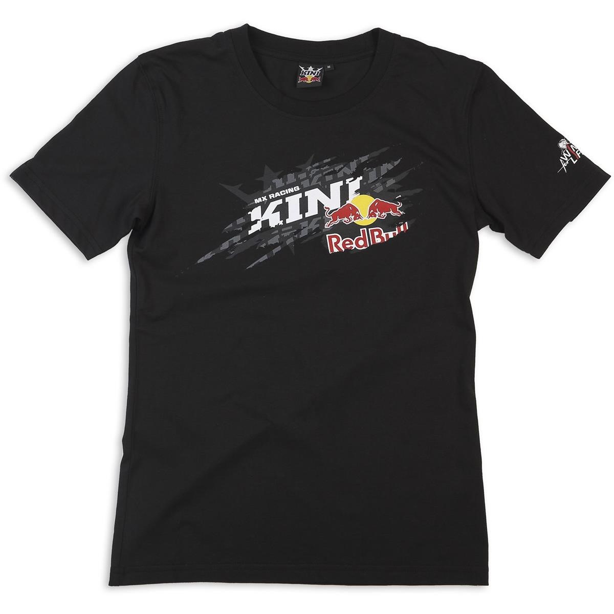 Kini Red Bull Girls T-Shirt Ripped Stickers Black
