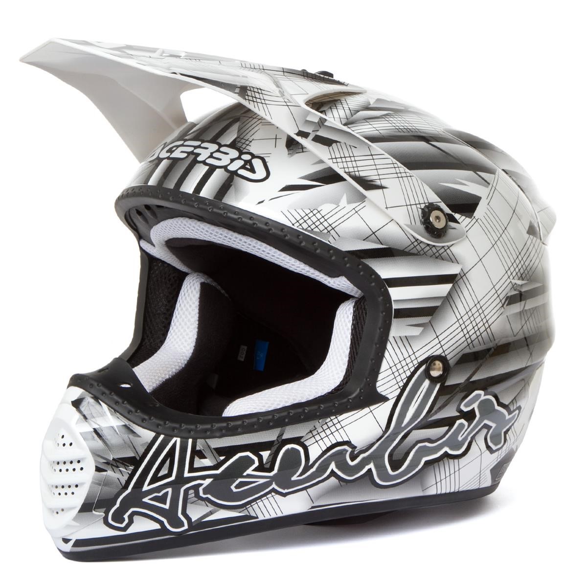 Acerbis Helm Fiber035 Strip - White/Black - Second Hand