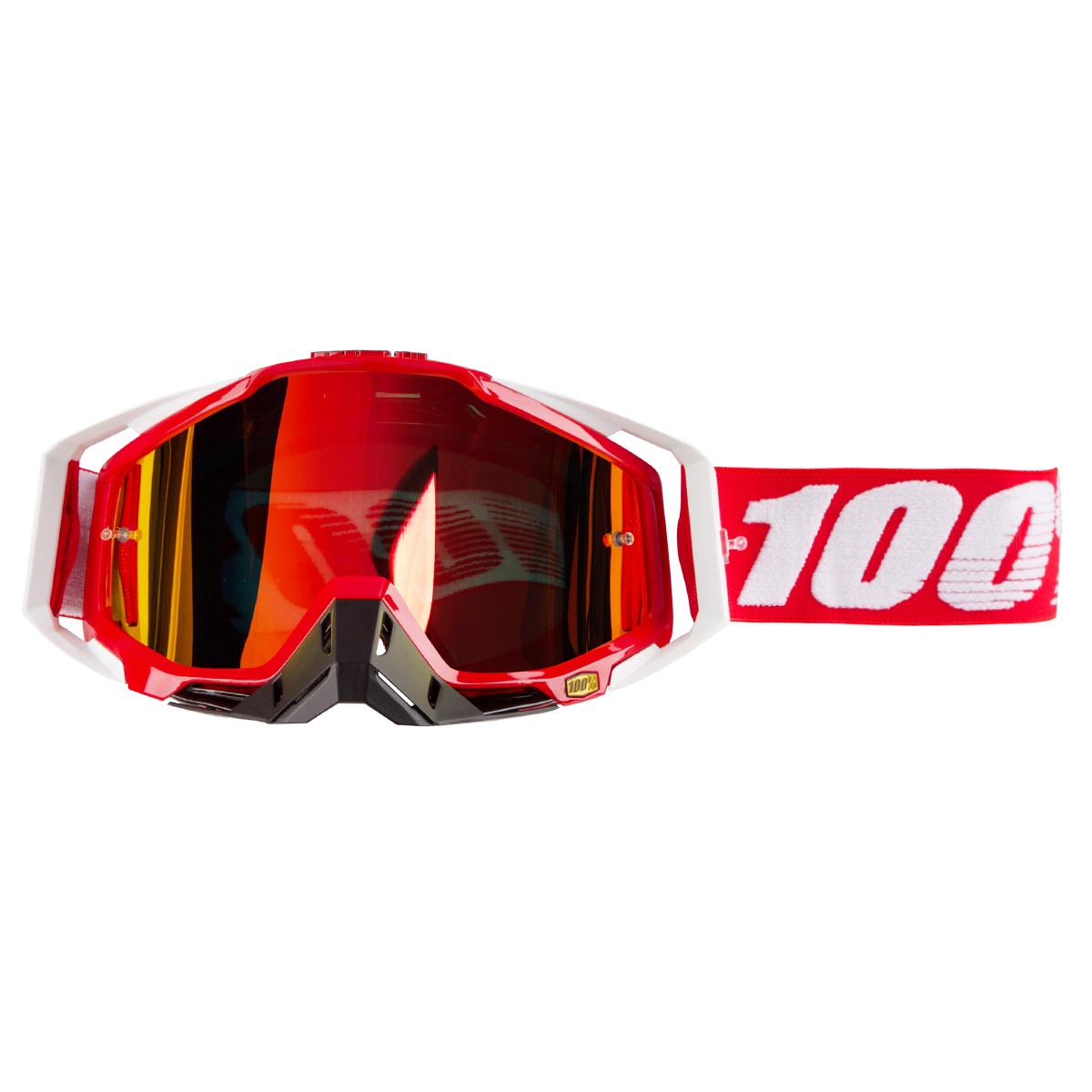 100% Maschera Racecraft Fire Rosso - Rosso Anti-Fog