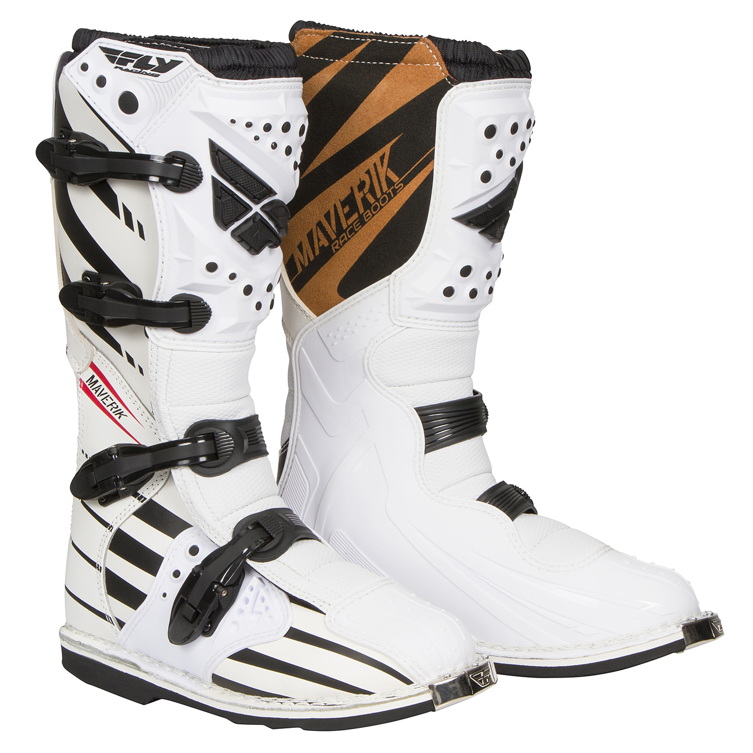 Fly Racing MX Boots Maverik White/Black