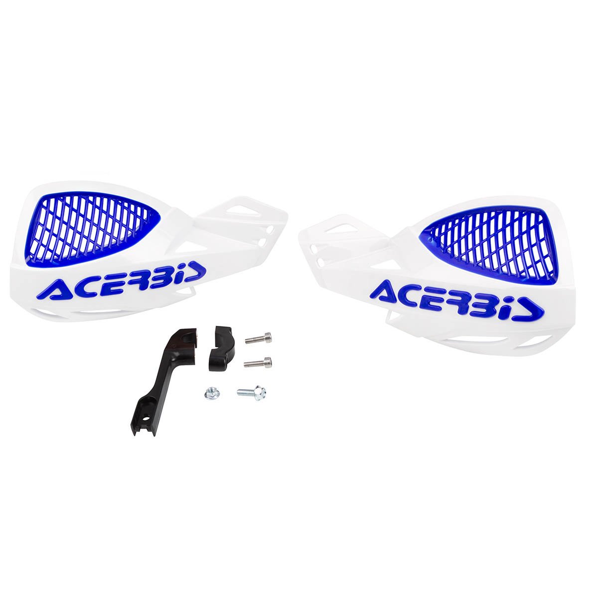 Acerbis Handguards MX Uniko Vented White/Blue, Incl. Mounting Kit