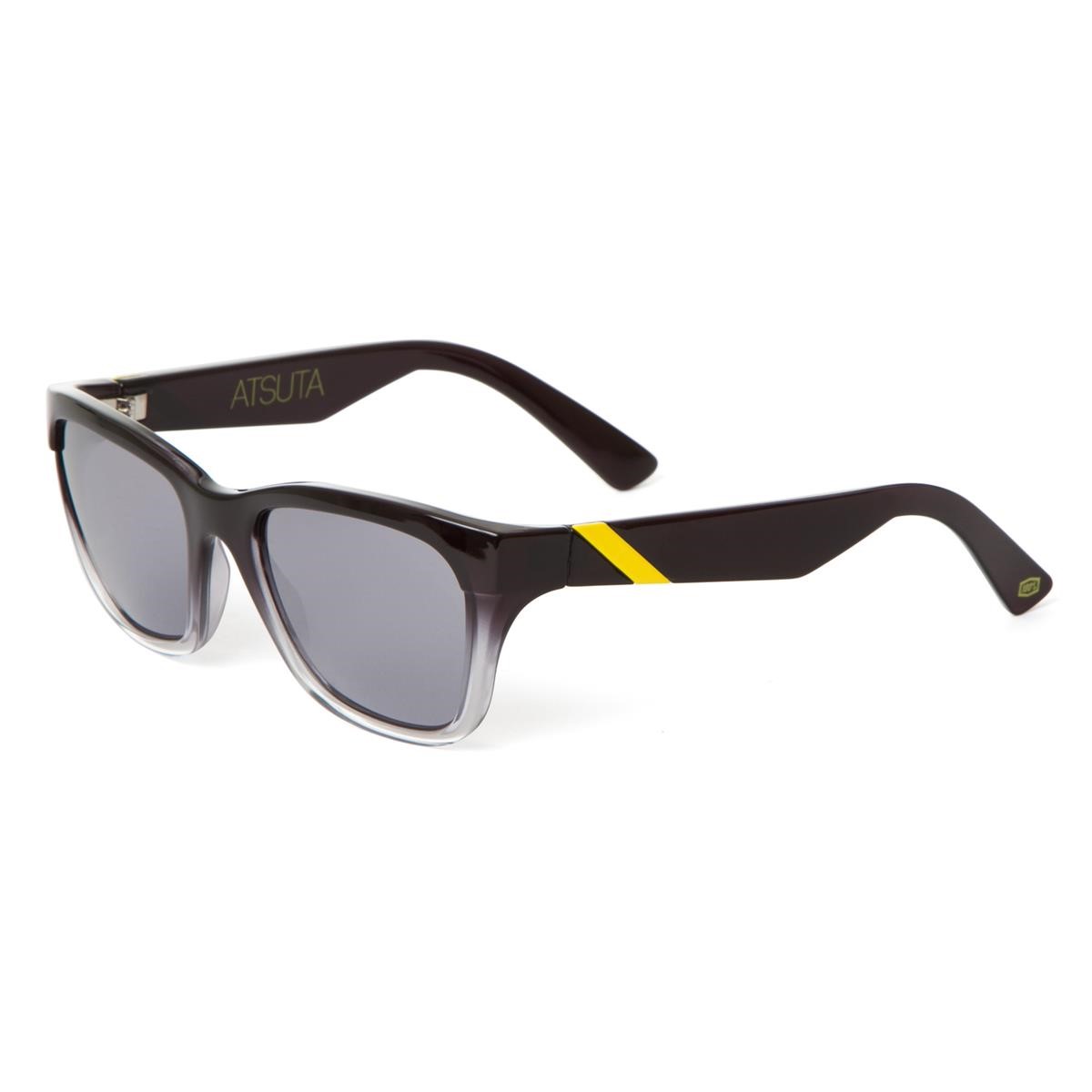 100% Sunglasses The Atsuta Black Fade - Grey Gradient Tint