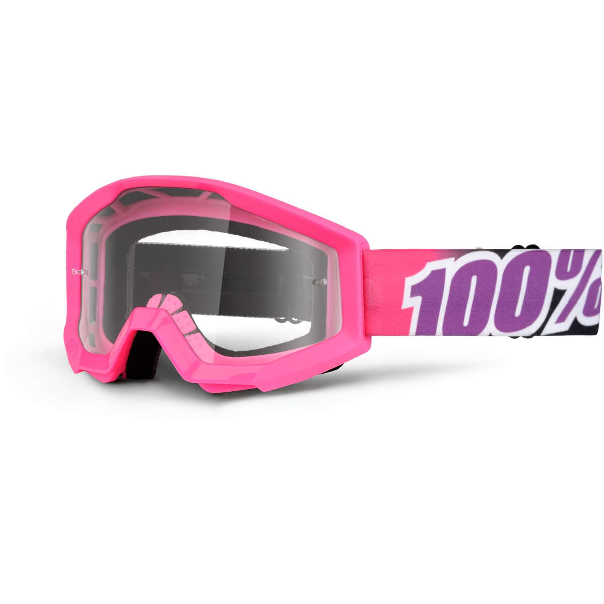 100% Kids Crossbrille Strata Bubble Gum - Klar Anti-Fog