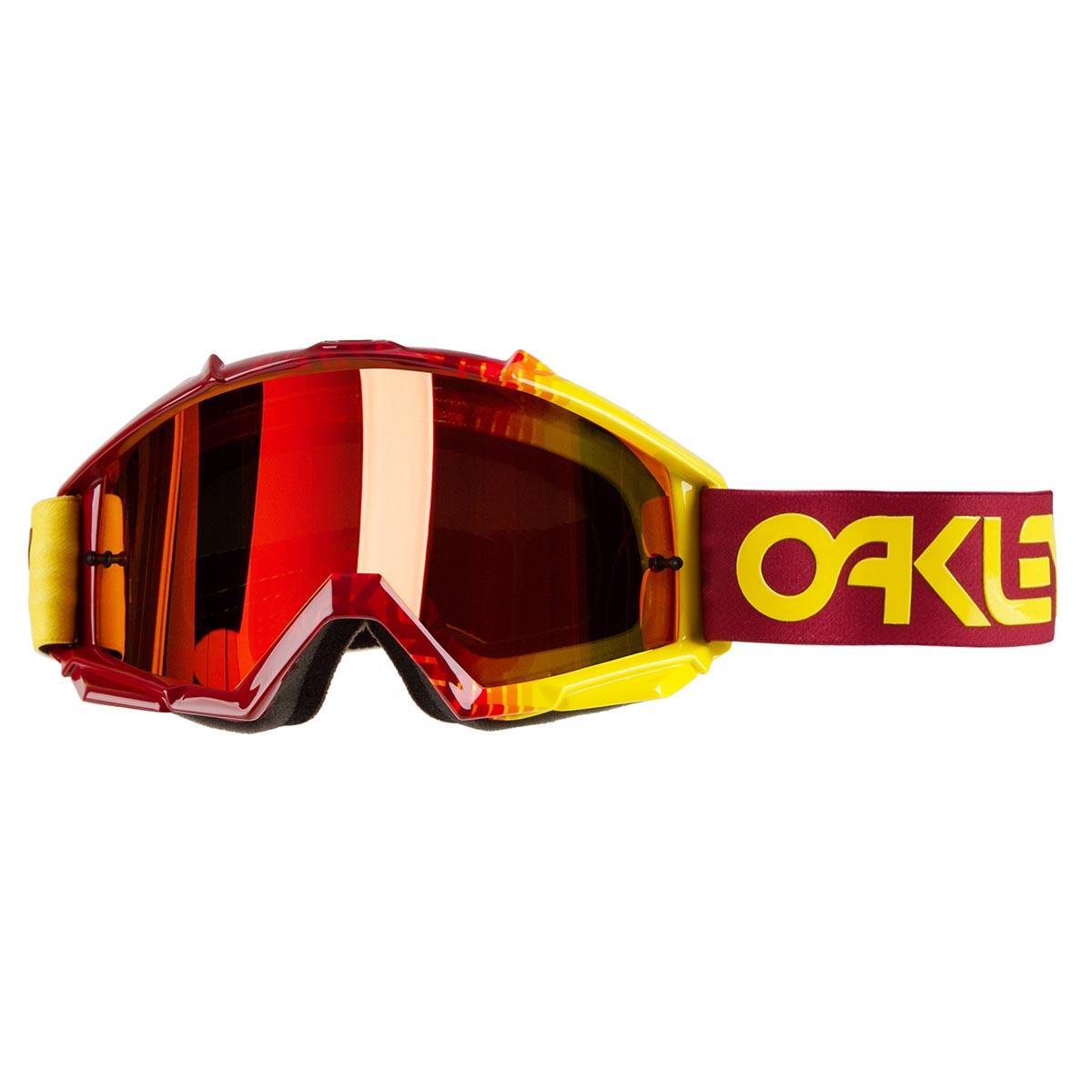 Oakley Maschera Proven MX Factory Fade Red/Yellow - Fire Iridium Anti-Fog