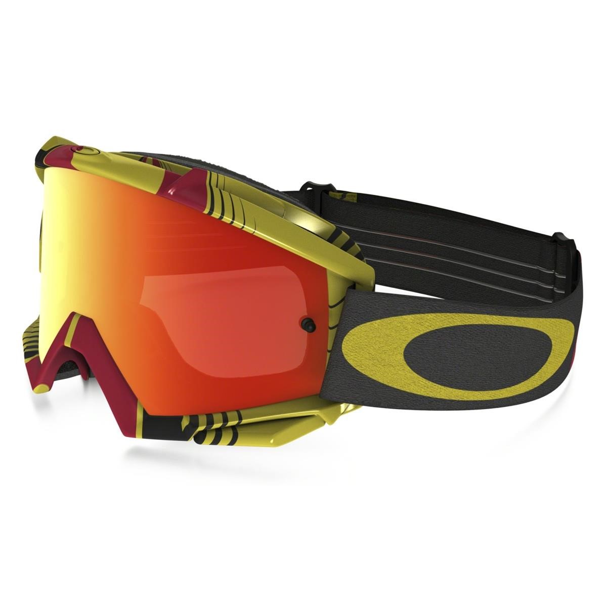 Oakley Goggle Proven MX Bio Hazard Red/Yellow - Fire Iridium Anti-Fog