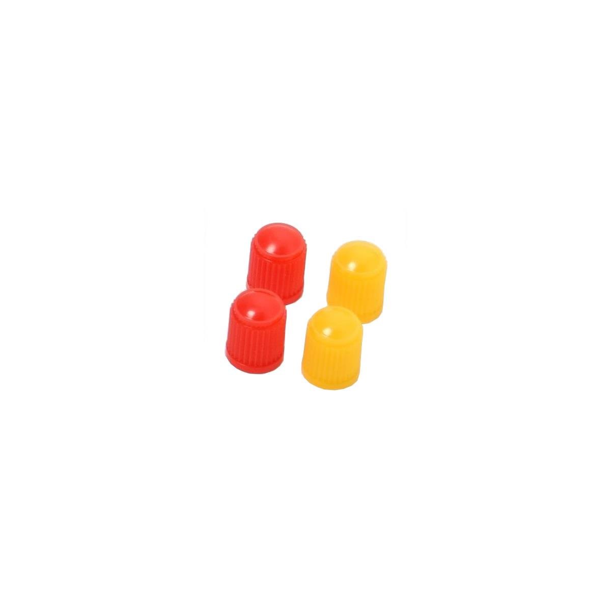 DRC Valve Caps  Red/Yellow, 4 pieces, Plastic