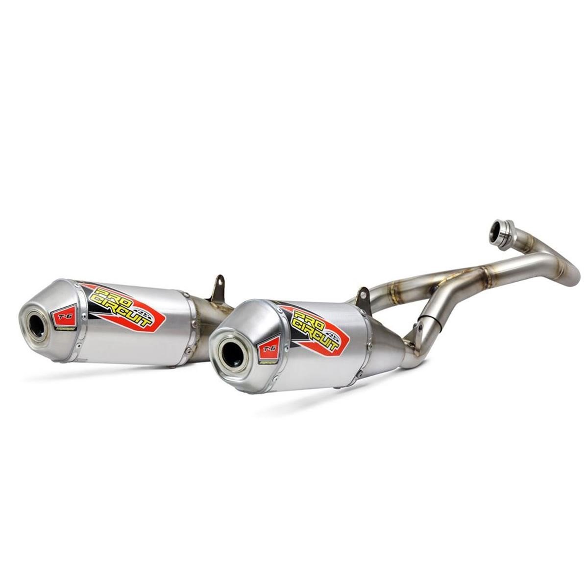 Pro Circuit Dual Exhaust System T-6 Honda CRF 450 13-14, Stainless Steel/Aluminium/Stainless Steel