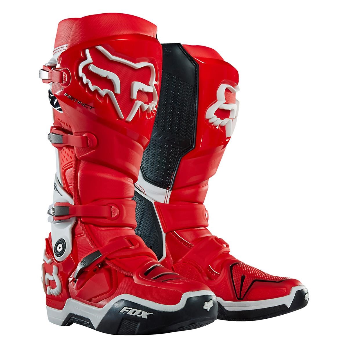 Fox Motocross-Stiefel Instinct Rot/Weiß