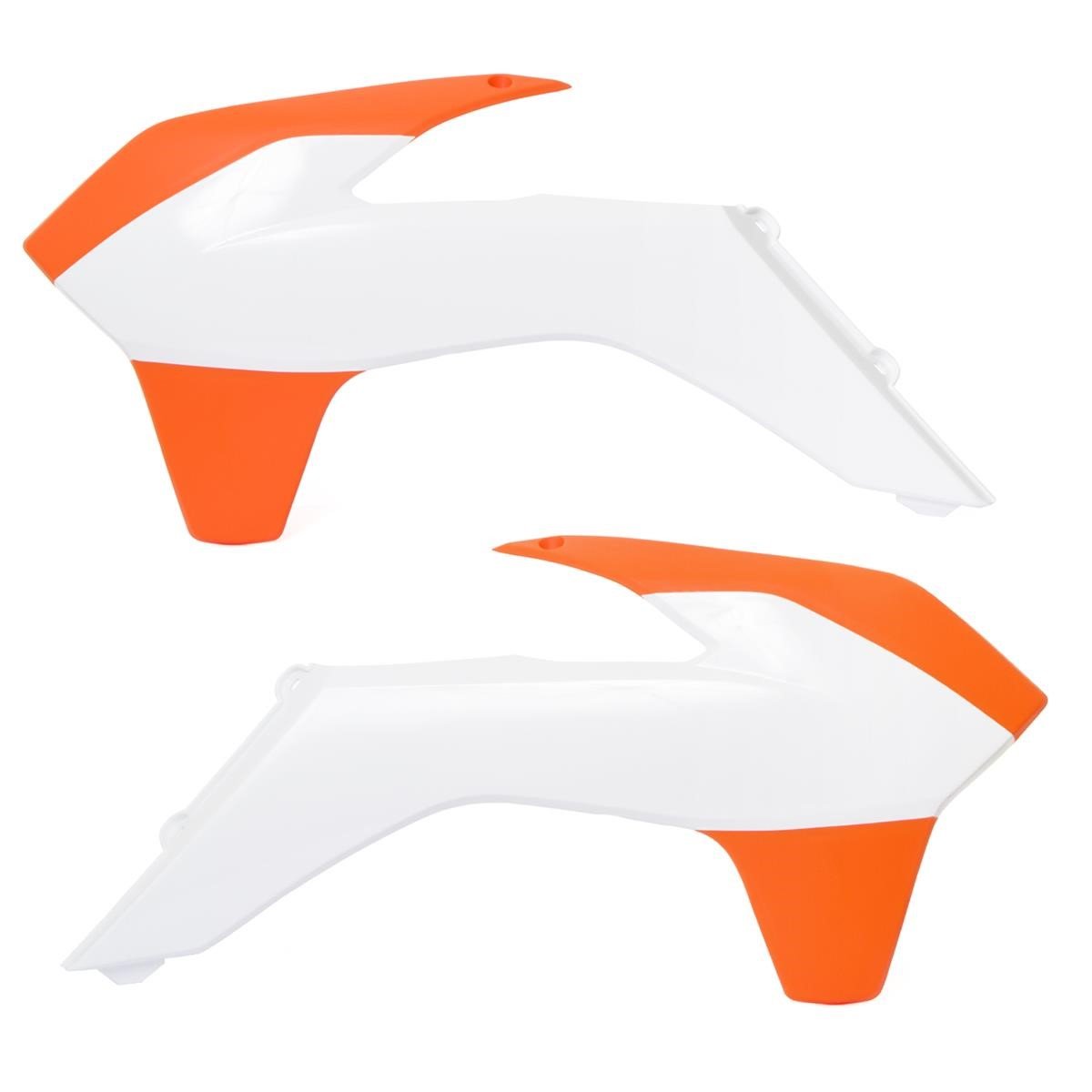 Acerbis Ouie de Radiateur  KTM SX/SX-F 13-, EXC/EXC-F 14-16, Orange/Blanc
