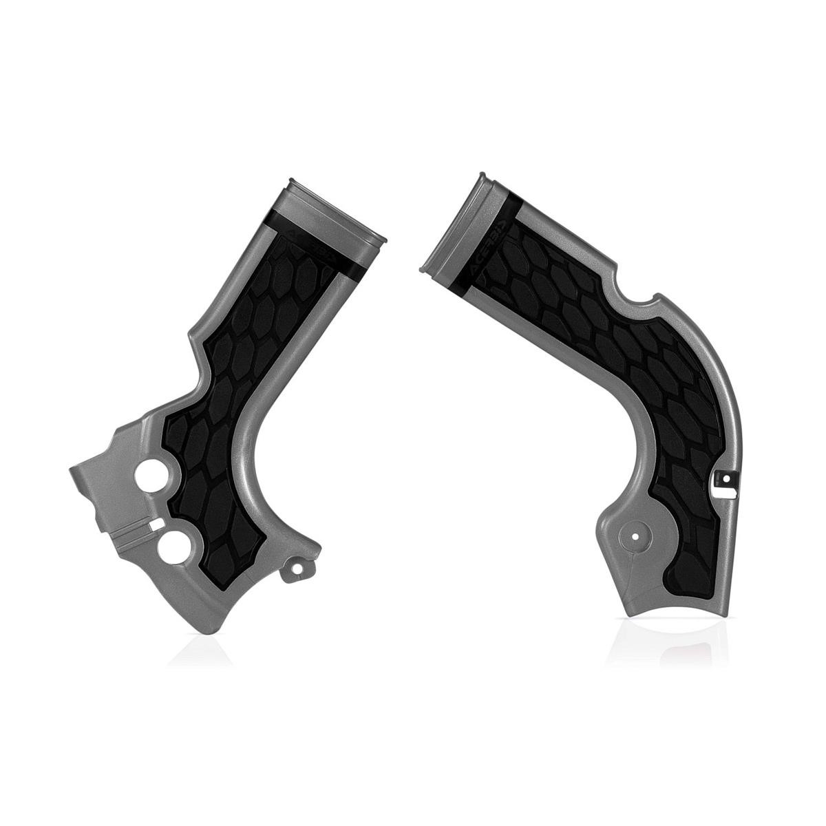 Acerbis Protections de Cadre Anti-Dérapante X-Grip Yamaha YZF 250/450, WRF 250/450, Argent/Noir