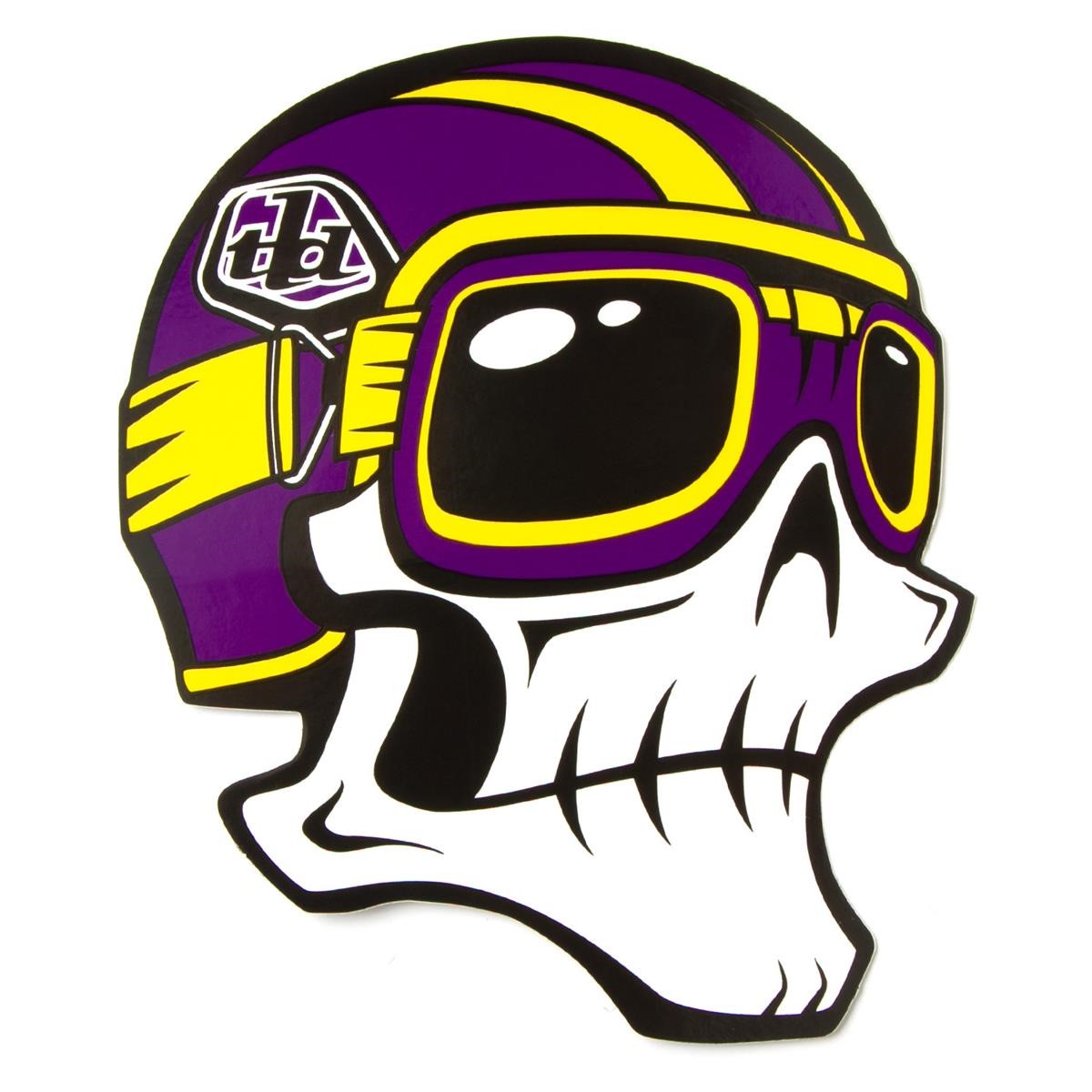 Troy Lee Designs Sticker Skully Violet/Yellow - 5 inches