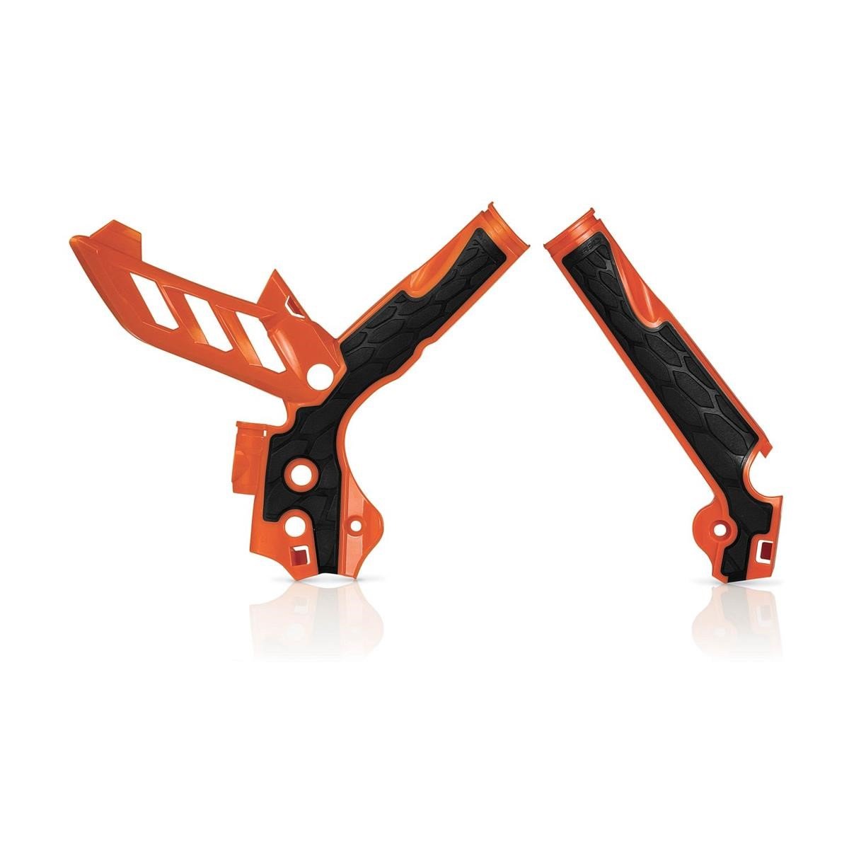 Acerbis Protections de Cadre Anti-Dérapante X-Grip KTM SX/SX-F/EXC/EXC-F Modèlee 11, Orange